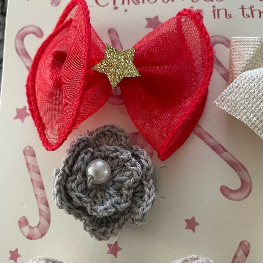 New Christmas Magic Is In The Hair Assorted Christmas Bows and Barrettes
